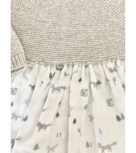 Vestido Mix cuerpo de punto...