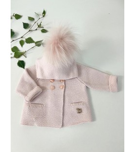 Chaquetón pompón rosa