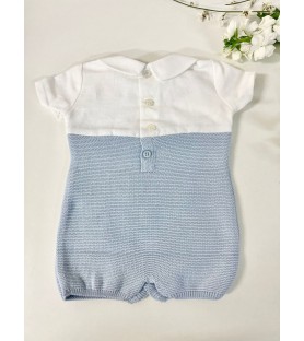 Pelele punto blanco azul