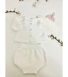 Conjunto lazos blanco
