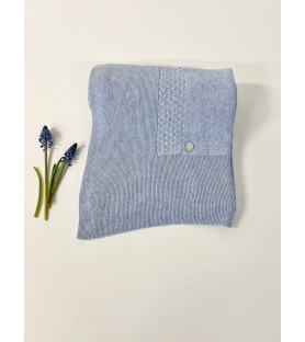 Manta Albi Algodón Punto Azul