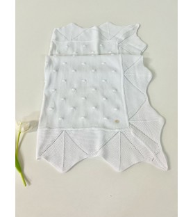 Chal de algodón blanco bebé