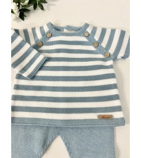 Conjunto Punto Rayas Capri...