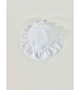 Gorrito Piqué Liso Lazo Blanco